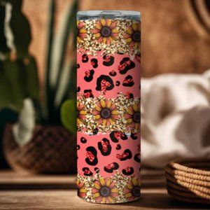 Leopard Sunflower 20 Oz Tumbler